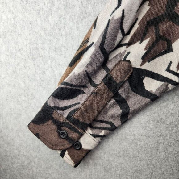 Vintage Cabelas Shirt Mens L Predator Camo Chamois Fleece Hunting Spooky 90s Vtg - Picture 4 of 12